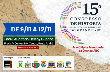 Congresso de História do Grande ABC começa na próxima quarta-feira (9/11)