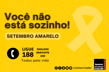 Consórcio ABC reforça campanha Setembro Amarelo de prevenção do suicídio