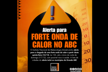 Defesa Civil alerta para onda de calor no Grande ABC nos próximos dias