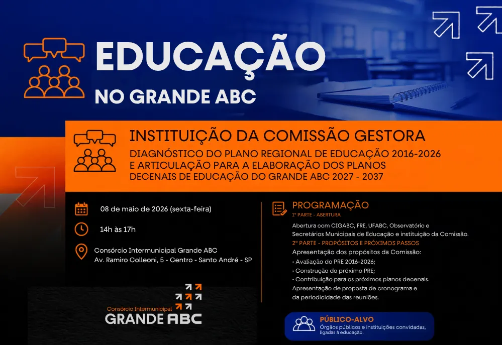 Consórcio ABC instala comissão para coordenar novo ciclo do Plano Regional de Educação