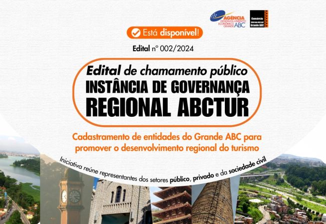 Consórcio ABC abre chamamento público para instância de governança regional de turismo