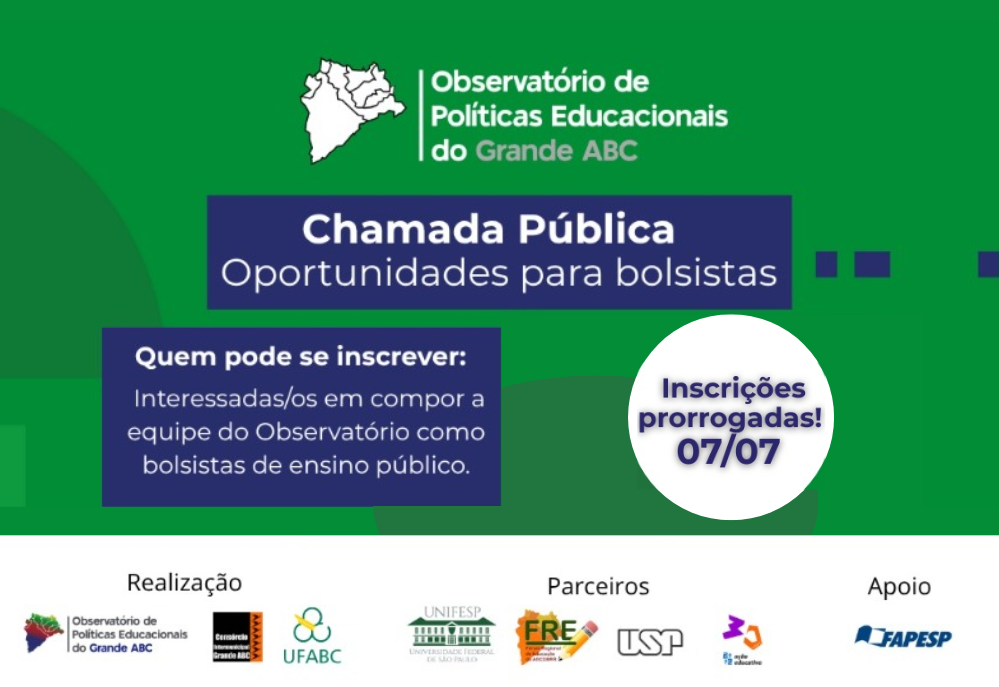 Observatório de Políticas Educacionais do Grande ABC prorroga seleção de bolsas até 7 de julho