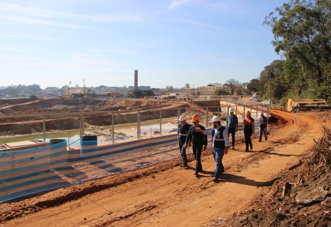 Consórcio ABC vistoria obras do Piscinão Jaboticabal